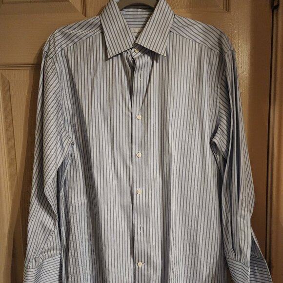 Ermenegildo Zegna French Cuff Dress Shirt 100% Cotton Size 39/15.5 - Picture 1 of 6